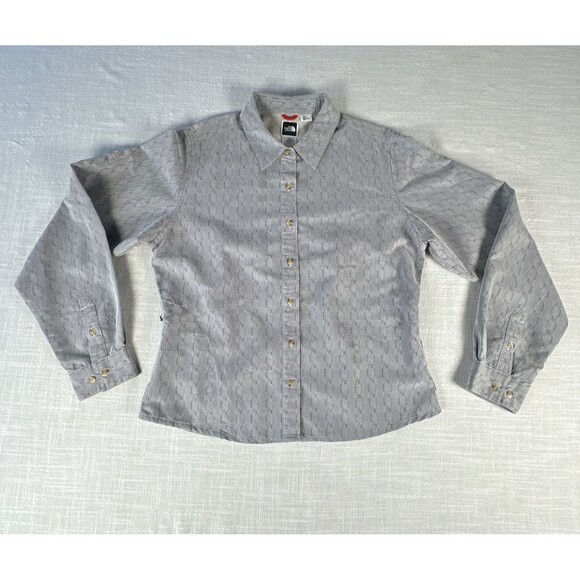 The North Face Womens Long Sleeve Button Down Fitted Shirt Side Pocket Sz Large - Picture 1 of 11